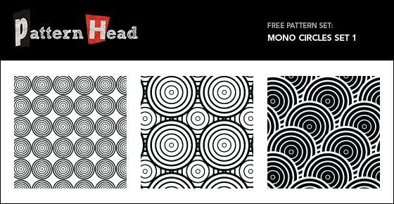 Free geometric circle patterns in a useful black and white colour scheme.