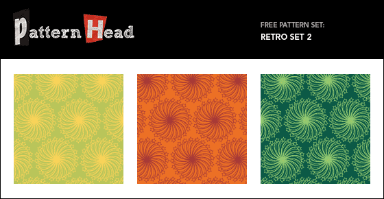 Free retro style vector repeat patterns from Patternhead.com