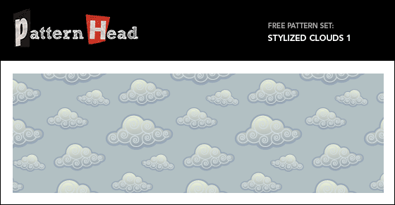 Free stylized cloud vector repeat pattern from Patternhead.com